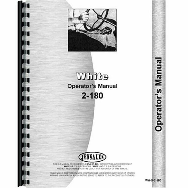 Aftermarket White 2180 Tractor Operators Manual RAP82552